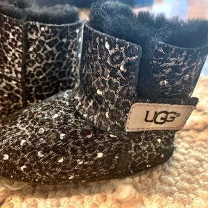 UGG Shearling-Lined Animal Print Girls Boots